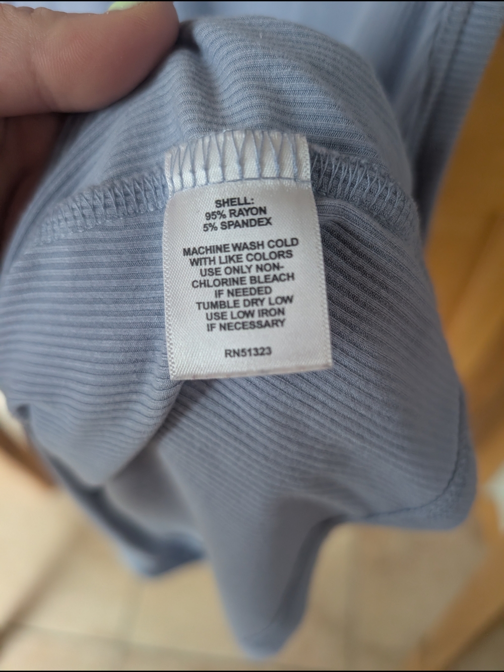 Halogen Pale Blue Ribbed Tank - Picture 3 of 4